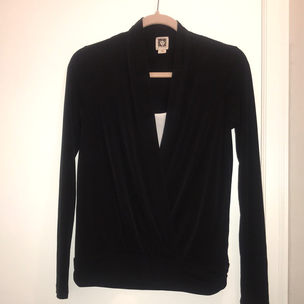Knit faux wrap top